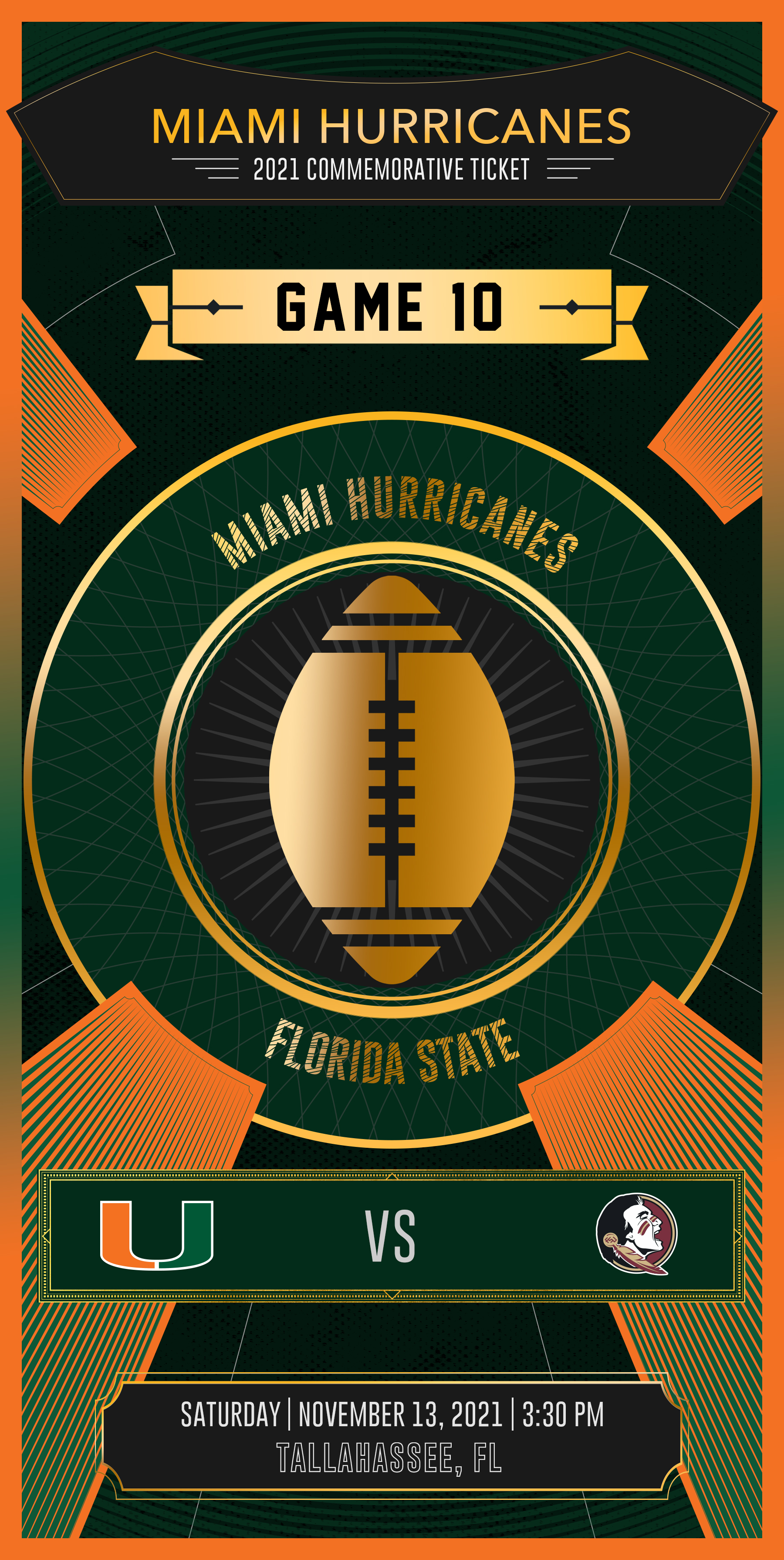 Game 10 Commemorative Ticket - Miami vs. FSU