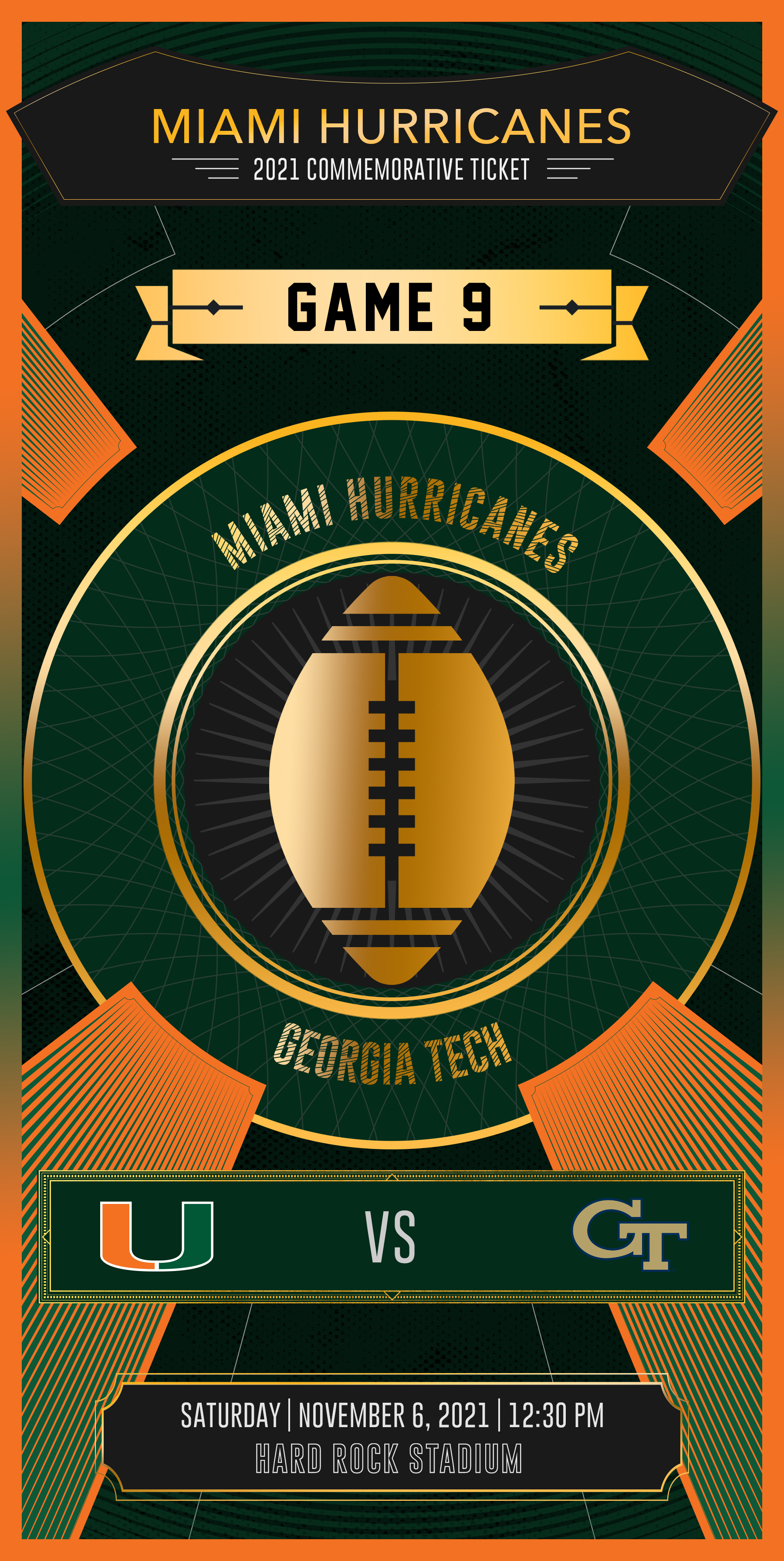 Game 9 Commemorative Ticket - Miami vs. Georgia Tech